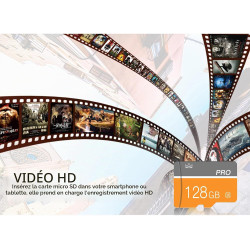 128 Go Carte mémoire, Micro Carte mémoire avec Adaptateur Classe 10 Haute Vitesse pour Appareil Photo, Smartphone, Tablette
