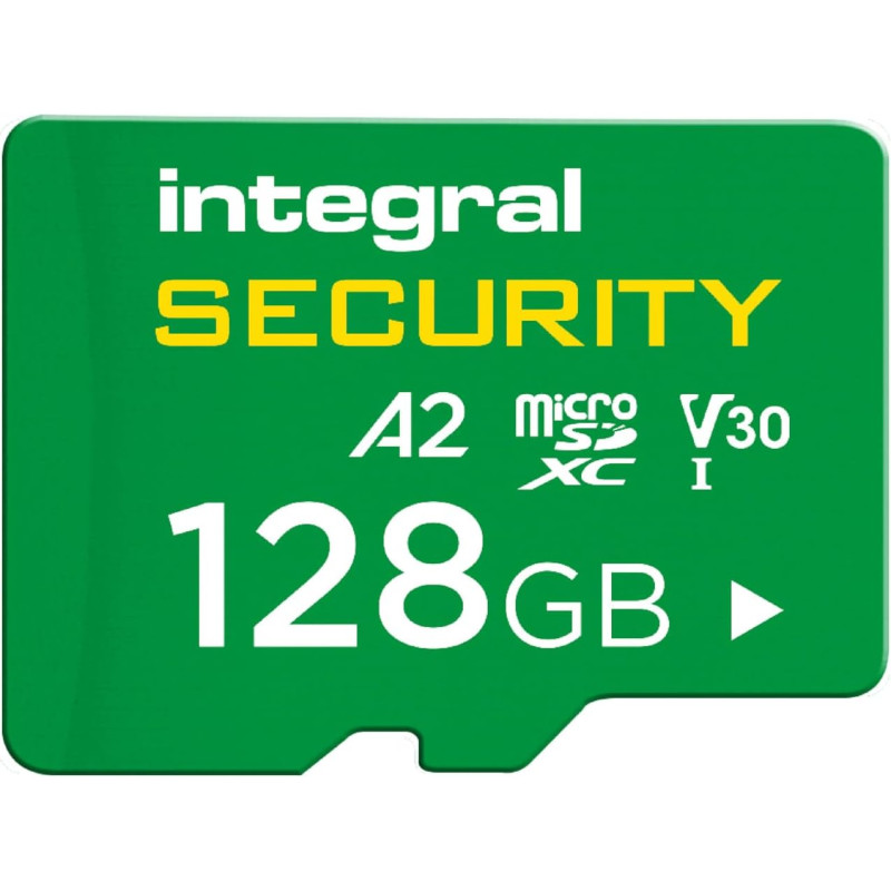 Integral Carte microSD Haute Endurance 128 GB - UHS-I, V30, U3, A2-4K pour vidéosurveillance, dashcams, sécurité Domestique - Ju