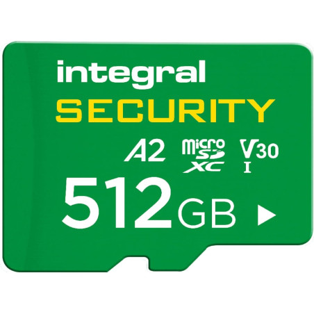 Integral Carte microSD Haute Endurance 512 GB - UHS-I, V30, U3, A2-4K pour vidéosurveillance, dashcams, sécurité Domestique - Ju