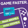 Carte microSD Express Gamer's Edge X 128 Go – pour Switch 2, 890 Mo/s Lecture, 550 Mo/s écriture, NVMe, 4K, A1, Vitesse de feu, 