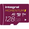 Integral Momentum I 128 Go Carte microSDXC, 210 Mo/s en Lecture, 180 Mo/s en écriture, V30, U3, A2, pour 4K/5K UHD sur GoPro, Dr