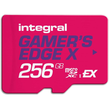 Carte microSD Express Gamer's Edge X 256 Go – pour Switch 2, 890 Mo/s Lecture, 750 Mo/s écriture, NVMe, 4K, A1, Vitesse de feu, 