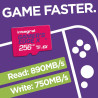 Carte microSD Express Gamer's Edge X 256 Go – pour Switch 2, 890 Mo/s Lecture, 750 Mo/s écriture, NVMe, 4K, A1, Vitesse de feu, 