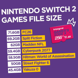 Carte microSD Express Gamer's Edge X 256 Go – pour Switch 2, 890 Mo/s Lecture, 750 Mo/s écriture, NVMe, 4K, A1, Vitesse de feu, 