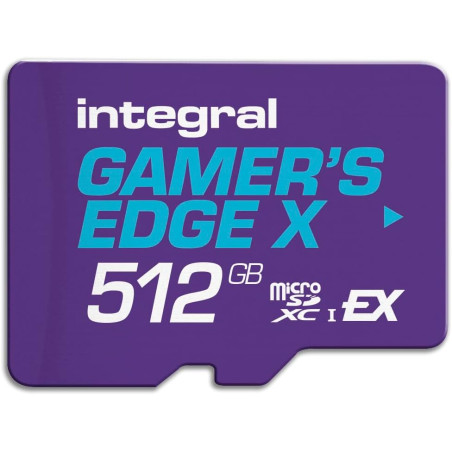 Carte microSD Express Gamer's Edge X 512 Go – pour Switch 2, 890 Mo/s Lecture, 810 Mo/s écriture, NVMe, 4K, A1, Vitesse de feu, 