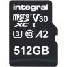 Integral 512GB microSD Card Haute Vitesse Carte Mémoire Vidéo 4K – Jusqu'à 100MB/s en lecture et 50MB/s en écriture, UHS-I, U3, 