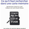 Integral 512GB microSD Card Haute Vitesse Carte Mémoire Vidéo 4K – Jusqu'à 100MB/s en lecture et 50MB/s en écriture, UHS-I, U3, 