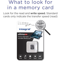 Integral 512GB microSD Card Haute Vitesse Carte Mémoire Vidéo 4K – Jusqu'à 100MB/s en lecture et 50MB/s en écriture, UHS-I, U3, 