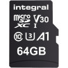 Integral 64GB microSD Card Haute Vitesse Carte Mémoire Vidéo 4K – Jusqu'à 100MB/s en lecture et 50MB/s en écriture, UHS-I, U3, C
