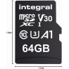 Integral 64GB microSD Card Haute Vitesse Carte Mémoire Vidéo 4K – Jusqu'à 100MB/s en lecture et 50MB/s en écriture, UHS-I, U3, C