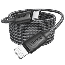 RAVIAD Câble USB C vers Lightning 3M [Certifié MFi] Câble USB C iPhone | Chargeur Rapide Power Delivery Fil Lightning USBC pour 