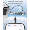 RAVIAD Câble USB C vers Lightning 2M [Certifié MFi] Câble USB C iPhone | Chargeur Rapide Power Delivery Fil Lightning USB C pour