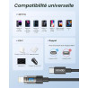 RAVIAD Câble USB C vers Lightning 2M [Certifié MFi] Câble USB C iPhone | Chargeur Rapide Power Delivery Fil Lightning USB C pour