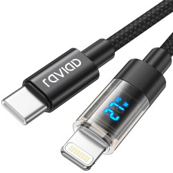 RAVIAD Câble USB C vers Lightning 3M [Certifié MFi] Câble USB C iPhone | Chargeur Rapide Power Delivery Fil Lightning USB C pour