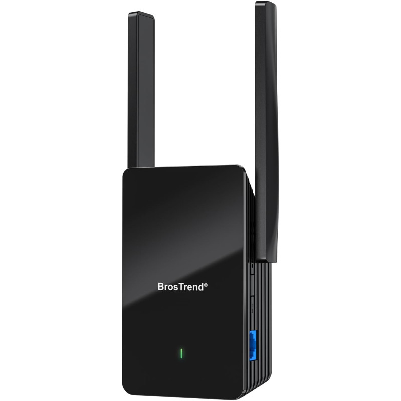 BrosTrend Répéteur WiFi 6 AX1500, Amplificateur WiFi avec Port Gigabit | Double Bande 5GHz & 2.4GHz, Couverture jusqu'à 185m², C