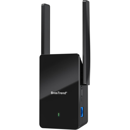 BrosTrend Répéteur WiFi 6 AX1500, Amplificateur WiFi avec Port Gigabit | Double Bande 5GHz & 2.4GHz, Couverture jusqu'à 185m², C