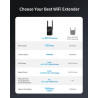 BrosTrend Répéteur WiFi 6 AX1500, Amplificateur WiFi avec Port Gigabit | Double Bande 5GHz & 2.4GHz, Couverture jusqu'à 185m², C