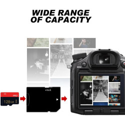 Lot de 2 128 Go Cartes Micro SD Classe 10 Haute Vitesse avec Adaptateur SD pour Tablette/Smartphone/Appareil Photo/autoradio/Con