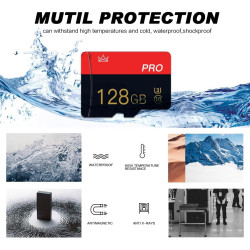 Lot de 2 128 Go Cartes Micro SD Classe 10 Haute Vitesse avec Adaptateur SD pour Tablette/Smartphone/Appareil Photo/autoradio/Con