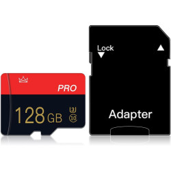 Lot de 2 128 Go Cartes Micro SD Classe 10 Haute Vitesse avec Adaptateur SD pour Tablette/Smartphone/Appareil Photo/autoradio/Con