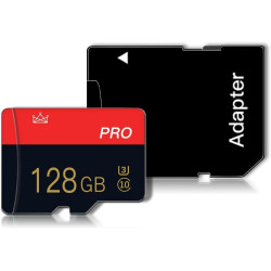 Lot de 2 128 Go Cartes Micro SD Classe 10 Haute Vitesse avec Adaptateur SD pour Tablette/Smartphone/Appareil Photo/autoradio/Con