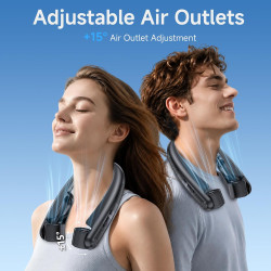 Ventilateur de Cou Climatiseur Mobile avec Plaques Rafraîchissantes, Affichage LED, Réglage de la Vitesse de 1 à 100, Sorties d'