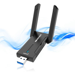 NEWFAST Tri-Bande Clé WiFi Puissante NF-U353, AXE5400 Cle USB WiFi 6E | 6GHz Adaptateur USB WiFi Support pour WPA3, USB 3.0 Port