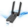 NEWFAST Tri-Bande Clé WiFi Puissante NF-U353, AXE5400 Cle USB WiFi 6E | 6GHz Adaptateur USB WiFi Support pour WPA3, USB 3.0 Port