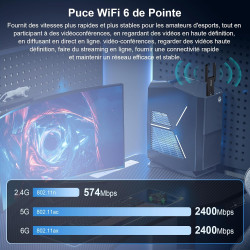 NEWFAST Tri-Bande Clé WiFi Puissante NF-U353, AXE5400 Cle USB WiFi 6E | 6GHz Adaptateur USB WiFi Support pour WPA3, USB 3.0 Port