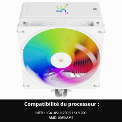 Thermalright Assassin X 120R Digital ARGB blanc CPU refroidisseur d'air, vitesse 2000RPM, 4 tuyaux thermiques,pour AM4/AM5, Inte