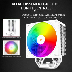 Thermalright Assassin X 120R Digital ARGB blanc CPU refroidisseur d'air, vitesse 2000RPM, 4 tuyaux thermiques,pour AM4/AM5, Inte