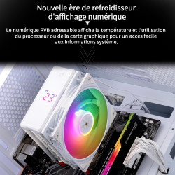 Thermalright Assassin X 120R Digital ARGB blanc CPU refroidisseur d'air, vitesse 2000RPM, 4 tuyaux thermiques,pour AM4/AM5, Inte