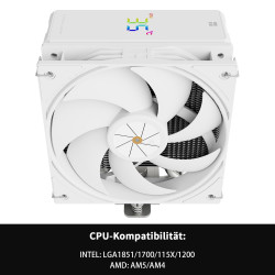 Thermalright Assassin X 120R Refroidisseur numérique pour CPU blanc, écran numérique, TL-P12W PWM Quiet Fan CPU, support AM4/AM5