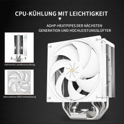 Thermalright Assassin X 120R Refroidisseur numérique pour CPU blanc, écran numérique, TL-P12W PWM Quiet Fan CPU, support AM4/AM5