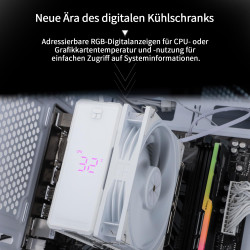 Thermalright Assassin X 120R Refroidisseur numérique pour CPU blanc, écran numérique, TL-P12W PWM Quiet Fan CPU, support AM4/AM5
