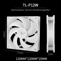 Thermalright Assassin X 120R Refroidisseur numérique pour CPU blanc, écran numérique, TL-P12W PWM Quiet Fan CPU, support AM4/AM5