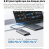 Lexar ES3 SSD Externe 512Go, SSD Portable USB 3.2 Gen2, PSSD, Vitesses de Lecture jusqu'à 1050 Mo/s et d'écriture jusqu'à 1000 M