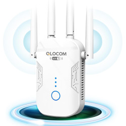 2026 Nouveau Répéteur WiFi Puissant 1200Mbps, WiFi Booster Double Bande 5GHz & 2.4GHz Amplificateur WiFi Puissant avec WPS, WiFi