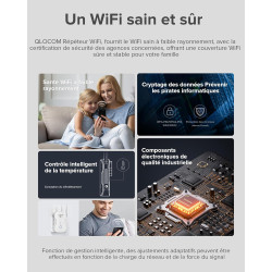 2026 Nouveau Répéteur WiFi Puissant 1200Mbps, WiFi Booster Double Bande 5GHz & 2.4GHz Amplificateur WiFi Puissant avec WPS, WiFi