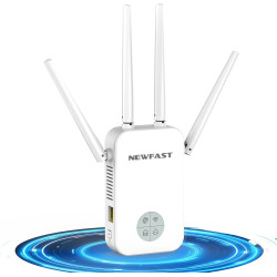 NEWFAST Répéteur WiFi Puissant RE523, AC1200 Amplificateur WiFi Puissant | 1 Port Ethernet, Couvre jusqu'à 100 m², Repetiteur Wi