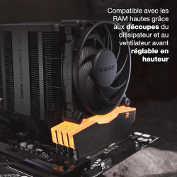 be quiet! Dark Rock Pro 5 ventirad radiateur, 7 caloducs haute performance, 2 ventilateurs Silent Wings PWM, un sélecteur de Vit