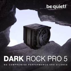 be quiet! Dark Rock Pro 5 ventirad radiateur, 7 caloducs haute performance, 2 ventilateurs Silent Wings PWM, un sélecteur de Vit