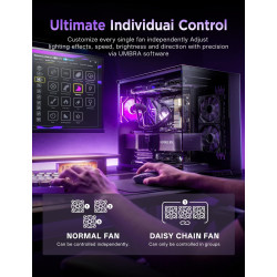 AsiaHorse UMBRA ARGB PWM Hub de ventilateur pour boîtier PC, contrôleur ARGB PC ARGB 10 ports 5 V 3 broches avec logiciel exclus