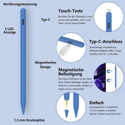 Stylet iPad 10e Génération,Apple Pencil pour iPad2018-2025 et Charge Rapide,Stylet Compatible avec iPad A16 11/10/9/8/7/6ème Gen