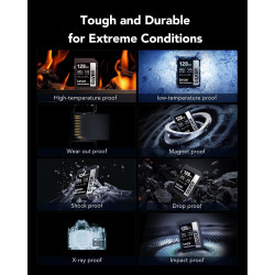 Lexar argent lot de 2 cartes sd 128go, uhs-i carte sdxc jusqu'à 205 mo/s en lecture, 140 mo/s en écriture, v30, 4k uhd video, u3