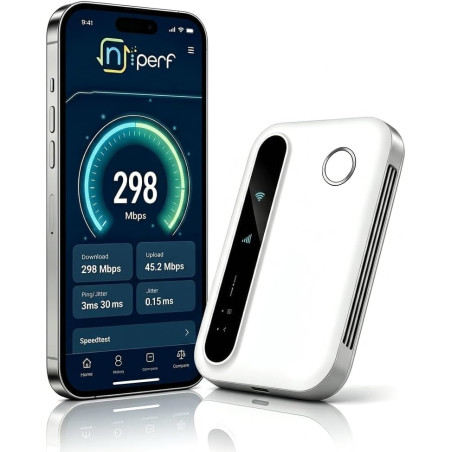 Routeur 5G Pocket WiFi débloqué sans abonnement, Modem 5G/4G Haut débit Compatible Carte SIM, Hotspot Mobile WiFi 6 Multi-appare