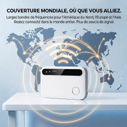 Routeur 5G Pocket WiFi débloqué sans abonnement, Modem 5G/4G Haut débit Compatible Carte SIM, Hotspot Mobile WiFi 6 Multi-appare