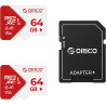 ORICO TF30 Carte Micro SD 64 Go (Lot de 2), 100 Mo/s, 4K, Full HD | A1, C10, V30, U3,UHS-I, Carte Mémoire microSDXC, Carte TF po
