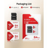 ORICO TF30 Carte Micro SD 64 Go (Lot de 2), 100 Mo/s, 4K, Full HD | A1, C10, V30, U3,UHS-I, Carte Mémoire microSDXC, Carte TF po