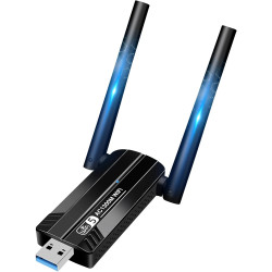 Clé WiFi 1300 Mbps, Clé USB WiFi Dual Band pour PC/Desktop, Adaptateur WiFi USB 3.0 avec Antenne WiFi High Gain, Dongle WiFi Com